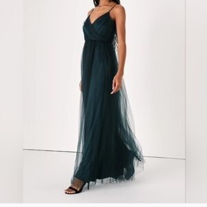 Elegant Peacock Blue Evening Gown